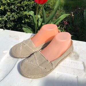 Neutral Beige Canvas Slip-On Flats for Women